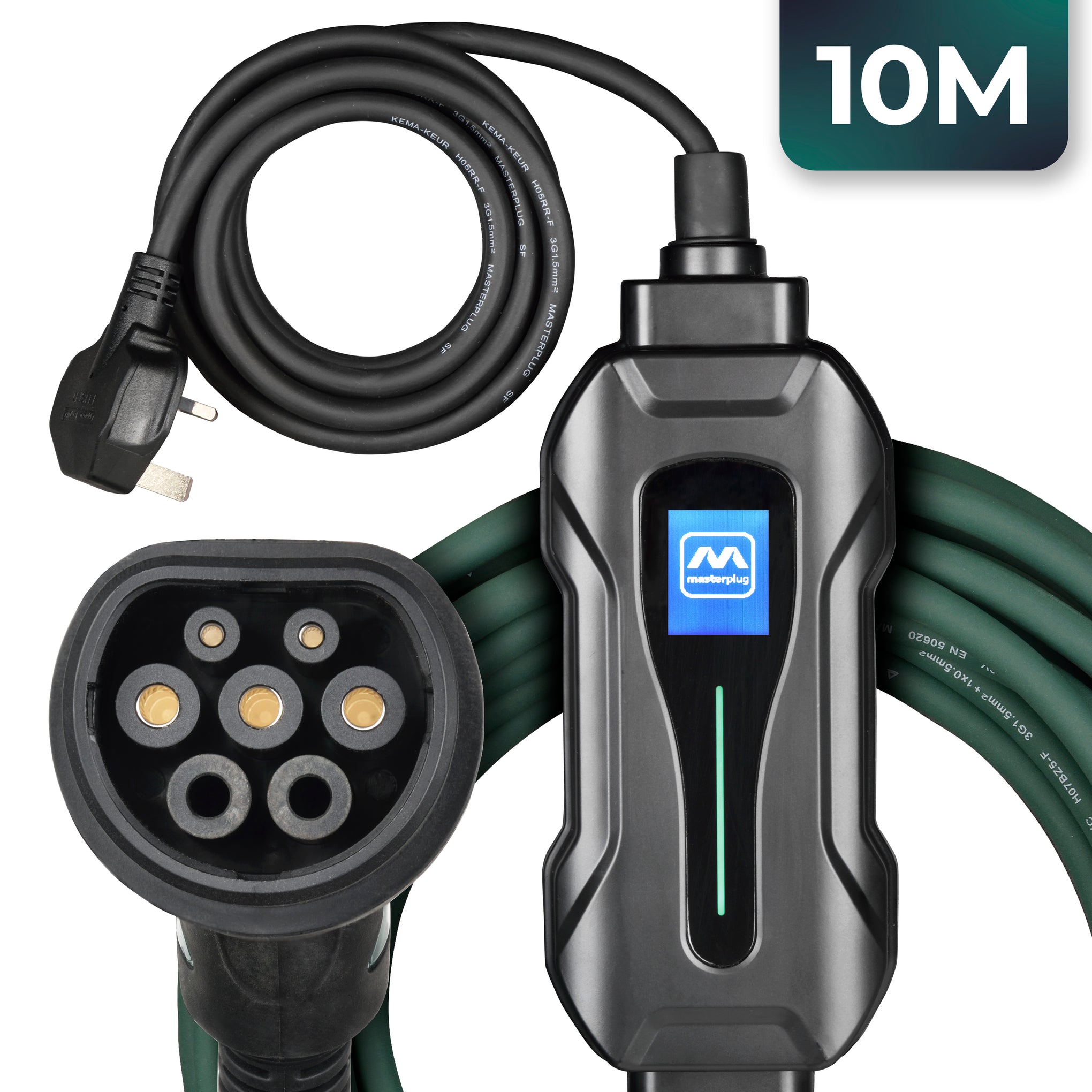 Masterplug EVCM221310-MP Mode 2 13A - Type 2 EV Charging Lead 10m