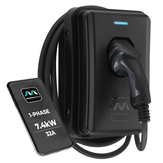 Masterplug EVCM3ST7B-MP 7.4KW 5m Tethered Type 2 Smart EV Home Charger
