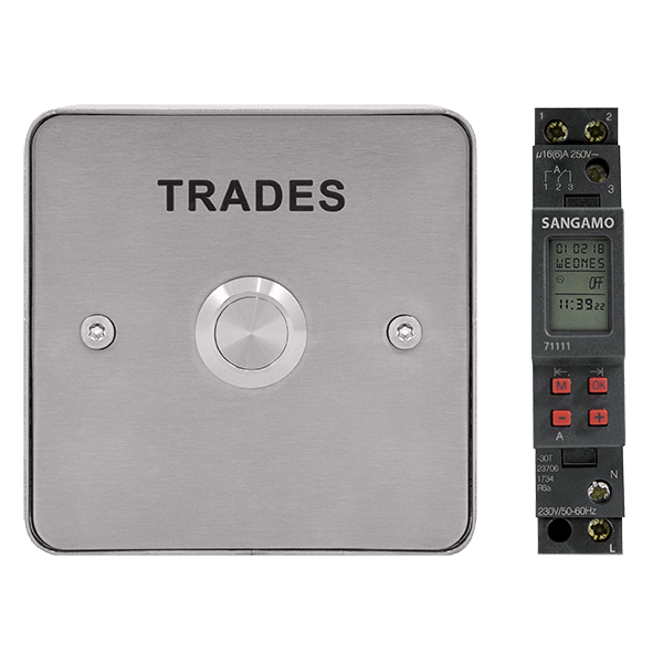ESP EVTRT Aperta Trades Door Entry Button with Timer IP66 Brushed Steel