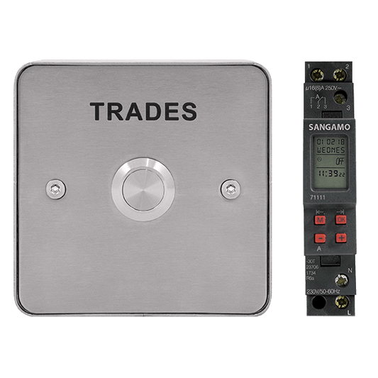 ESP EVTRT Aperta Trades Door Entry Button with Timer IP66 Brushed Steel