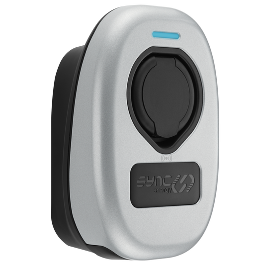 Sync Energy EVWC2S7GGR-03 7.4KW Single Phase Mode 2 Socketed EV Charger with Wi-Fi + Ethernet + 4G + RFID Grey