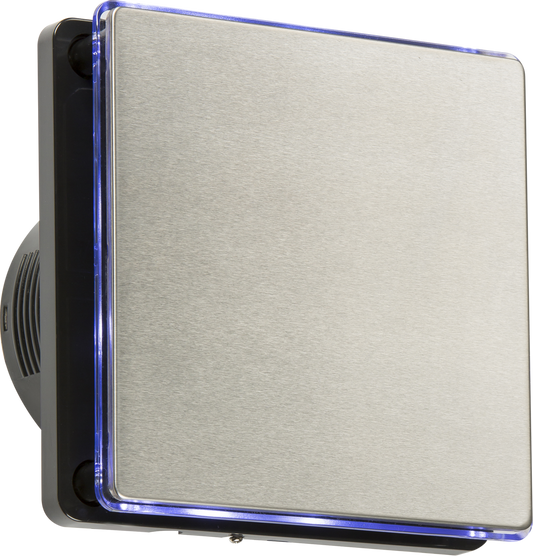 Knightsbridge EX004T 4'' LED Back Lit Extractor Fan With Timer Stainless Steel And Black