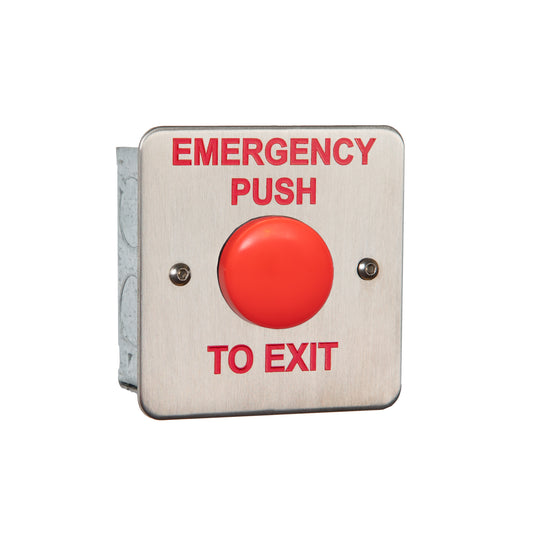 RGL F-EBRB/EPTE Red Dome 'Emergency Push To Exit' Button Stainless Steel