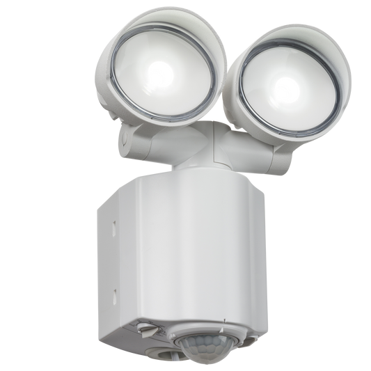 Knightsbridge FL16W 2 X 8W LED Twin Spotlight with PIR White 5000K