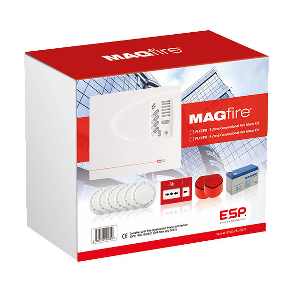 ESP FLK4PH MagFire 4 Zone Conventional Fire Alarm Kit White