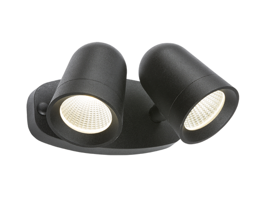 Knightsbridge FLTB 2 X 9W LED Twin Spot Floodlight Black 3500K