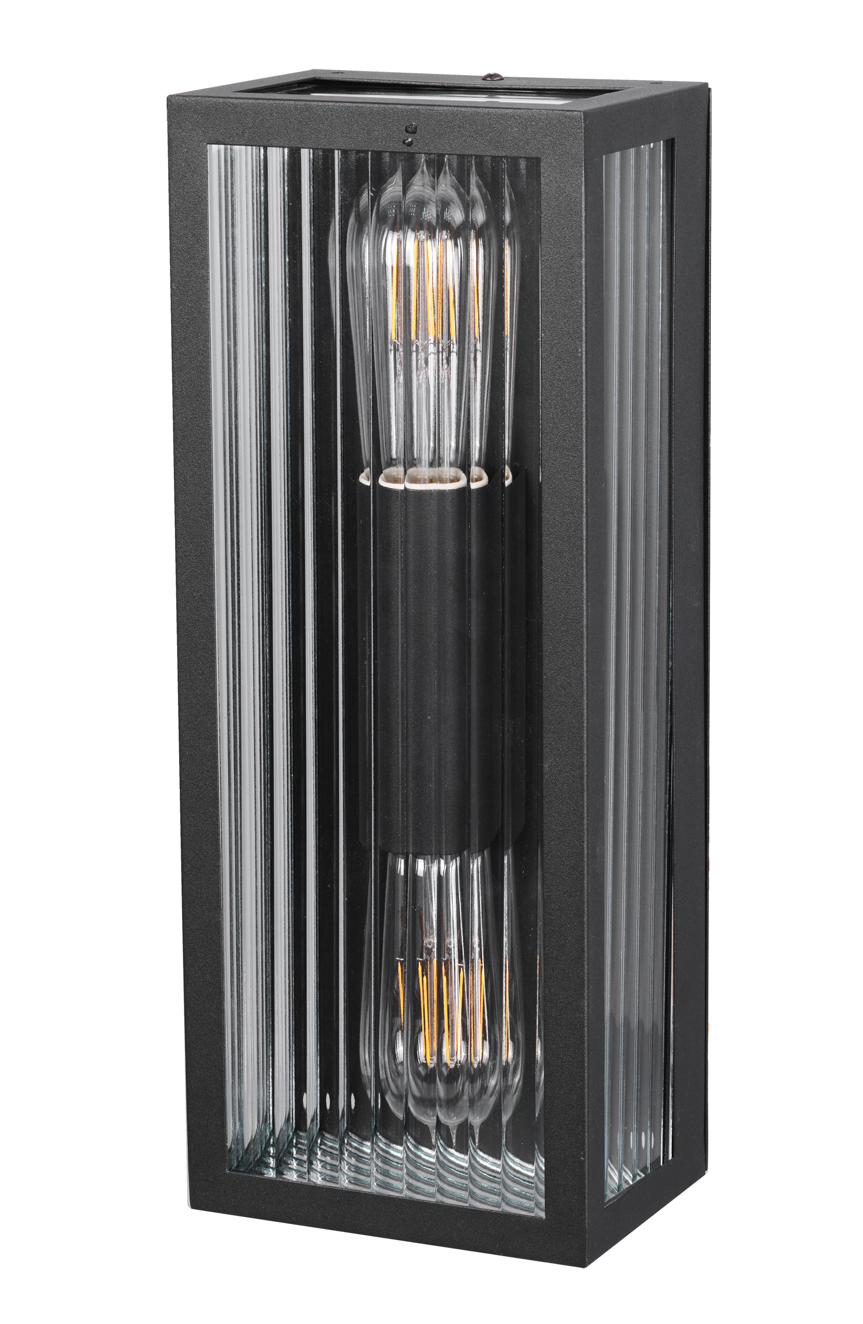 Kosnic FOLC-BLK Folly Coast 2 x E27 Up / Down Box Lantern IP44 Black