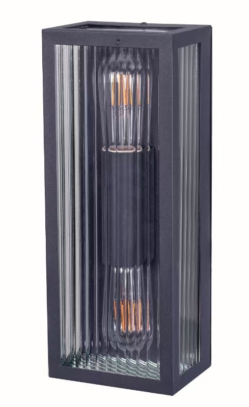 Kosnic FOLC-GRY Folly Coast 2 x E27 Up / Down Box Lantern IP44 Grey
