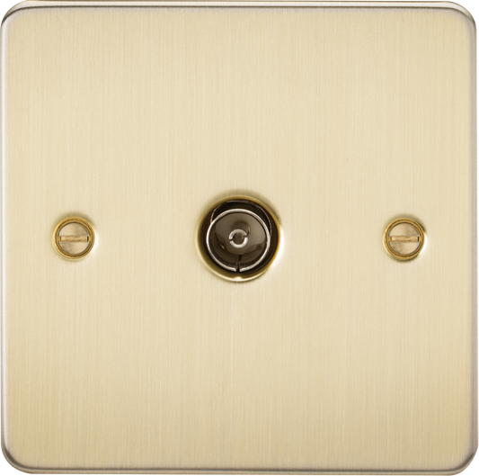 Knightsbridge FP0100BB 1 Gang TV Outlet (Non Isolated) Brushed Brass