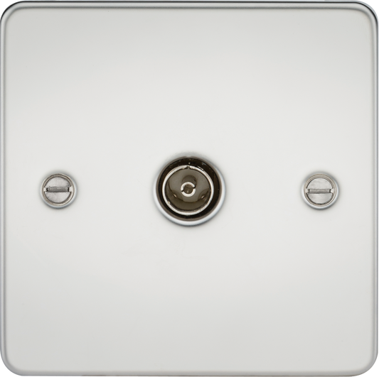 Knightsbridge FP0100PC 1 Gang TV Outlet (Non Isolated) Polished Chrome