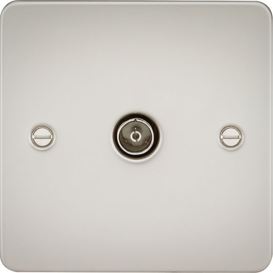 Knightsbridge FP0100PL 1 Gang TV Outlet (Non Isolated) Matt Pearl