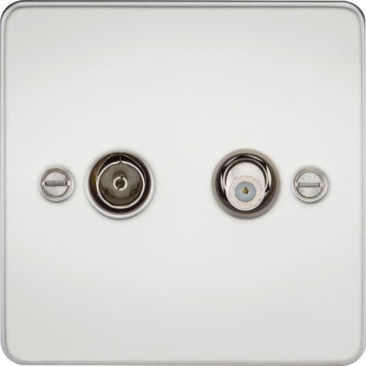 Knightsbridge FP0140PC 1 Gang TV / Satellite Outlet (Non Isolated) Polished Chrome