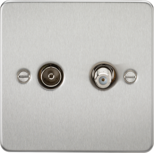 Knightsbridge FP0140BC 1 Gang TV / Satellite Outlet (Non Isolated) Brushed Chrome