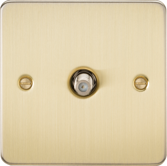 Knightsbridge FP0150BB 1 Gang Satellite Outlet (Non Isolated) Brushed Brass