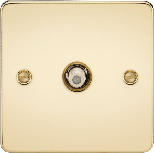 Knightsbridge FP0150PB 1 Gang Satellite Outlet (Non Isolated) Polished Brass