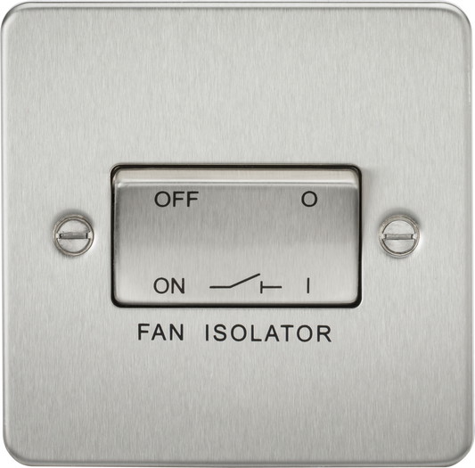 Knightsbridge FP1100BC 1 Gang TP Fan Isolator Switch Brushed Chrome