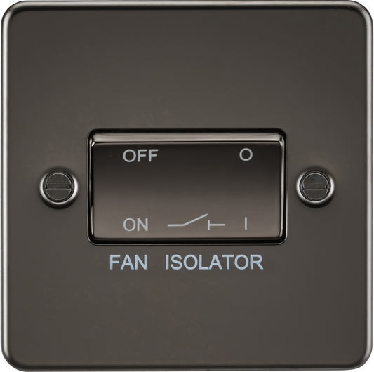 Knightsbridge FP1100GM 1 Gang TP Fan Isolator Switch Gun Metal