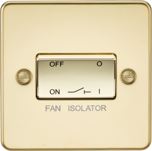 Knightsbridge FP1100PB 1 Gang TP Fan Isolator Switch Polished Brass