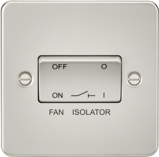 Knightsbridge FP1100PL 1 Gang TP Fan Isolator Switch Matt Pearl