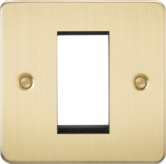 Knightsbridge FP1GBB 1 Gang 1 Module Euromodule Faceplate Brushed Brass