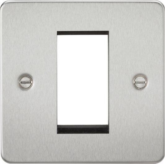 Knightsbridge FP1GBC 1 Gang 1 Module Euromodule Faceplate Brushed Chrome
