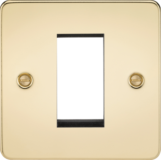 Knightsbridge FP1GPB 1 Gang 1 Module Euromodule Faceplate Polished Brass