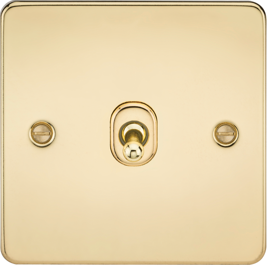 Knightsbridge FP1TOGPB 1 Gang 2 Way Toggle Switch Polished Brass