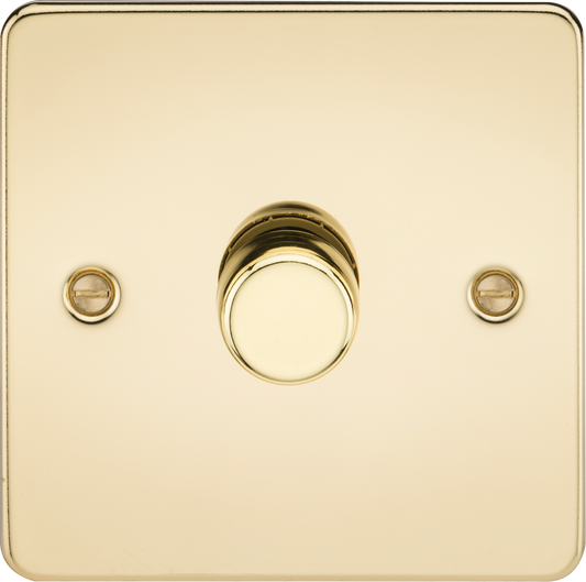 Knightsbridge FP2191PB 1 Gang 2 Way 150W LED Dimmer Polished Brass
