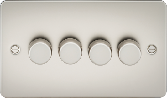 Knightsbridge FP2194PL 4 Gang 2 Way 150W LED Dimmer Matt Pearl