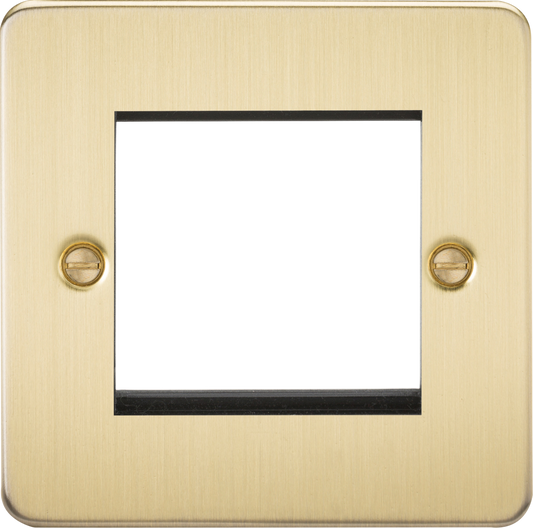 Knightsbridge FP2GBB 1 Gang 2 Module Euromodule Faceplate Brushed Brass