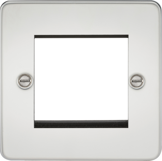 Knightsbridge FP2GPC 1 Gang 2 Module Euromodule Faceplate Polished Chrome