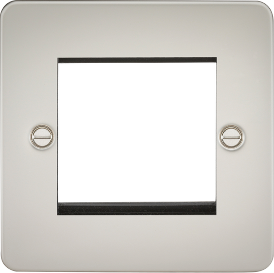 Knightsbridge FP2GPL 1 Gang 2 Module Euromodule Faceplate Matt Pearl