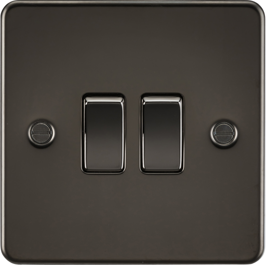 Knightsbridge FP3000GM 2 Gang 2 Way Switch Gun Metal