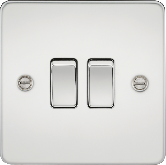 Knightsbridge FP3000PC 2 Gang 2 Way Switch Polished Chrome