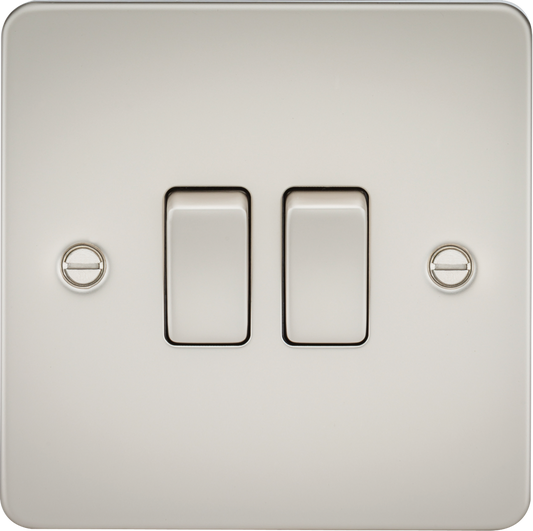 Knightsbridge FP3000PL 2 Gang 2 Way Switch Matt Pearl