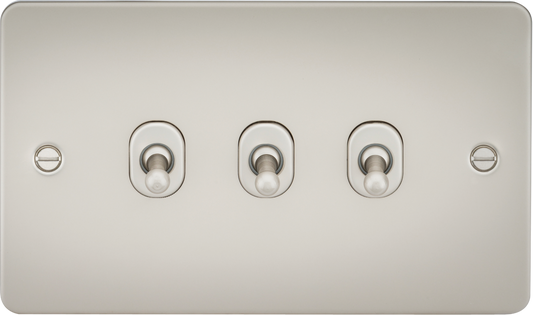 Knightsbridge FP3TOGPL 3 Gang 2 Way Toggle Switch Matt Pearl