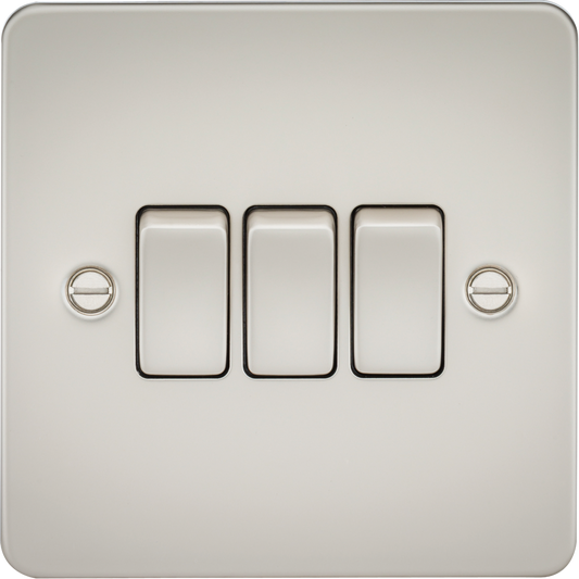 Knightsbridge FP4000PL 3 Gang 2 Way Switch Matt Pearl