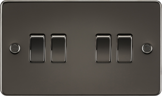 Knightsbridge FP4100GM 4 Gang 2 Way Switch Gun Metal