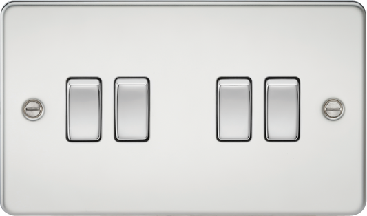 Knightsbridge FP4100PC 4 Gang 2 Way Switch Polished Chrome
