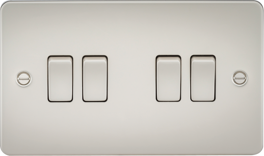 Knightsbridge FP4100PL 4 Gang 2 Way Switch Matt Pearl