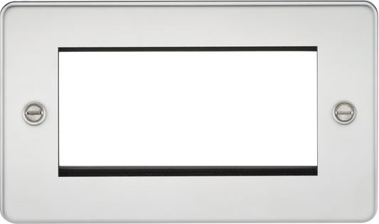 Knightsbridge FP4GPC 2 Gang 4 Module Euromodule Faceplate Polished Chrome