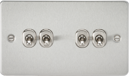 Knightsbridge FP4TOGBC 4 Gang 2 Way Toggle Switch Brushed Chrome