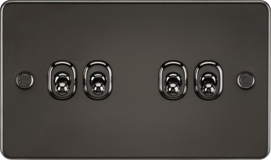 Knightsbridge FP4TOGGM 4 Gang 2 Way Toggle Switch Gun Metal