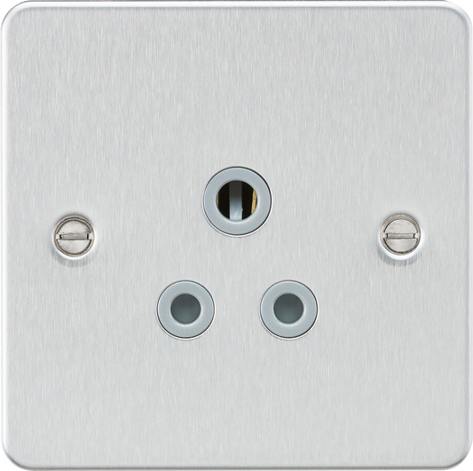 Knightsbridge FP5ABCG 1 Gang 5A Unswitched Socket Brushed Chrome Grey Insert