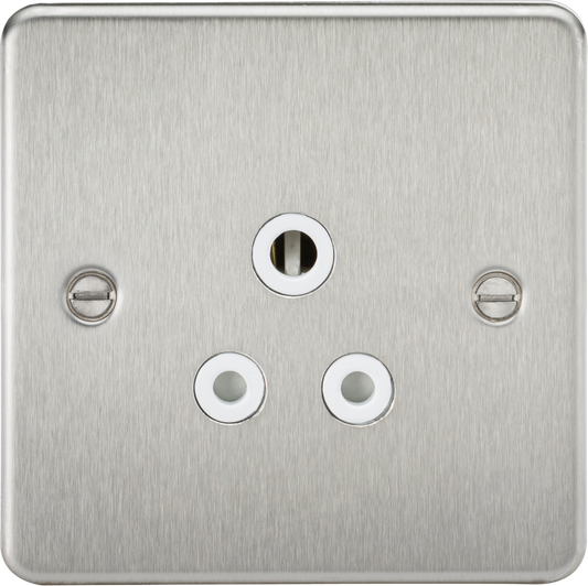 Knightsbridge FP5ABCW 1 Gang 5A Unswitched Socket Brushed Chrome White Insert