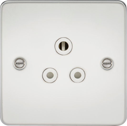 Knightsbridge FP5APCW 1 Gang 5A Unswitched Socket Polished Chrome White Insert
