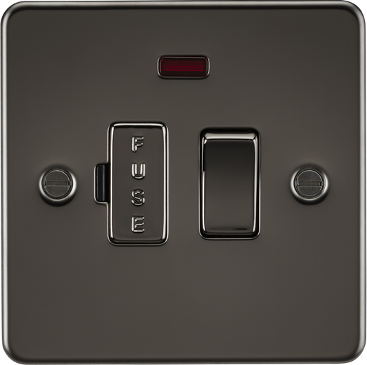 Knightsbridge FP6300NGM 13A DP Switched Spur with Neon Gun Metal