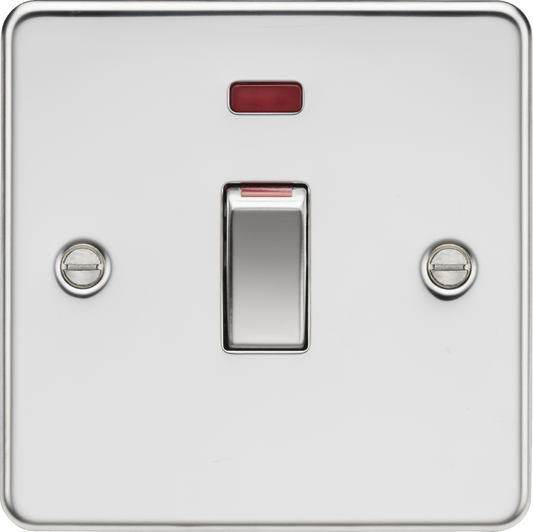 Knightsbridge FP81MNPC 1 Gang 45A DP Switch with Neon Polished Chrome