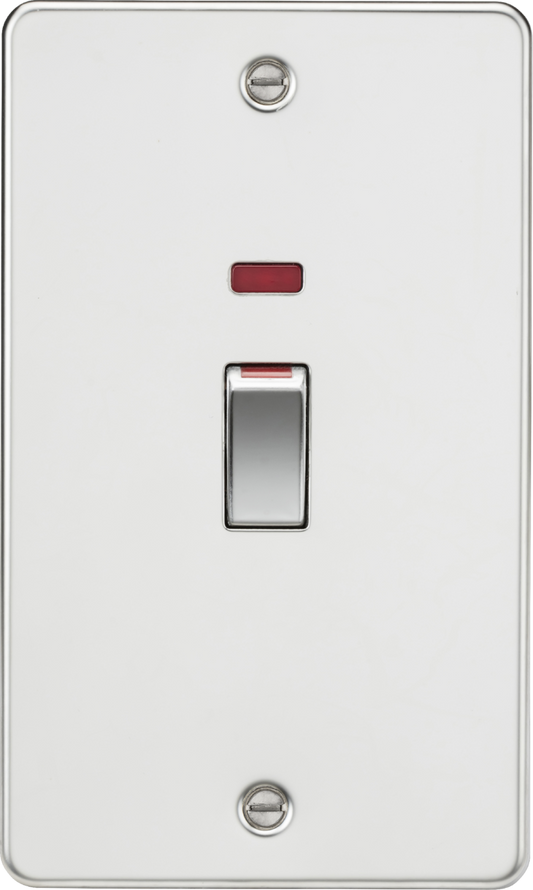 Knightsbridge FP82MNPC 2 Gang 45A DP Switch with Neon Polished Chrome