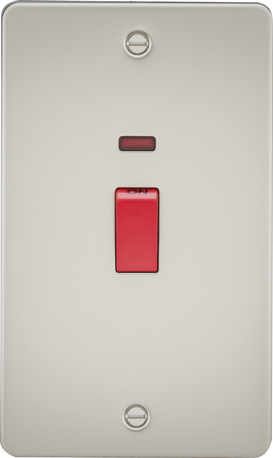 Knightsbridge FP82MNPL 2 Gang 45A DP Switch with Neon Matt Pearl